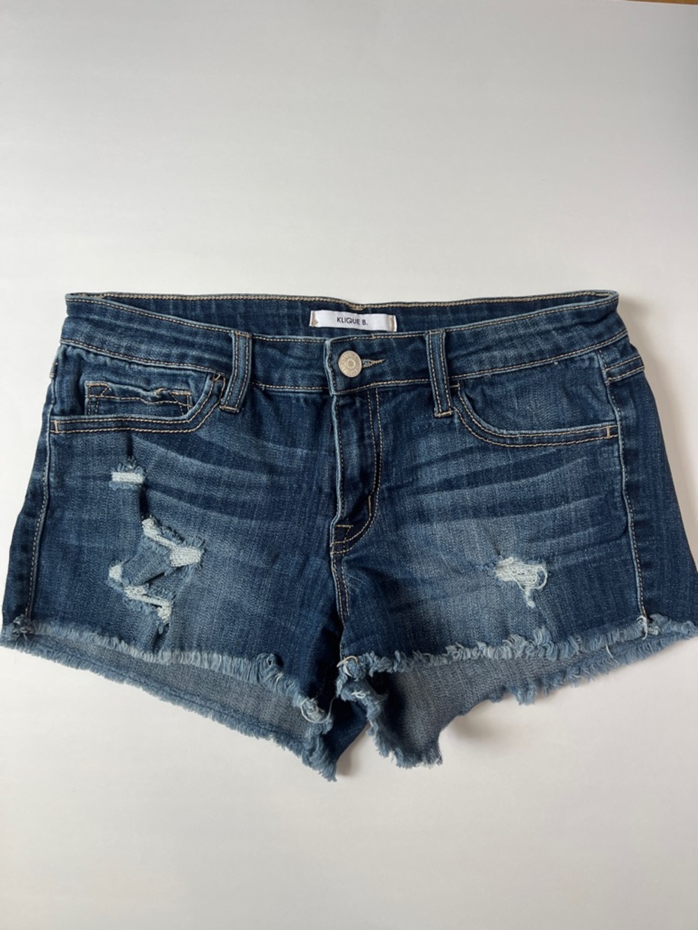 Klique B. Distressed Dark Wash women’s  Denim Cutoff Shorts Size M